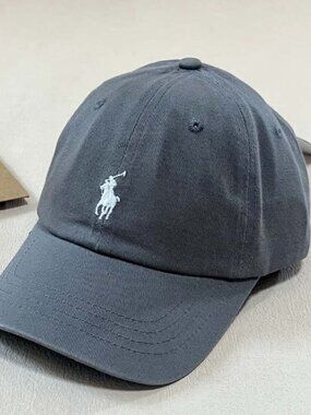Ralph Lauren Dark Gray Baseball Cap with White Polo Logo